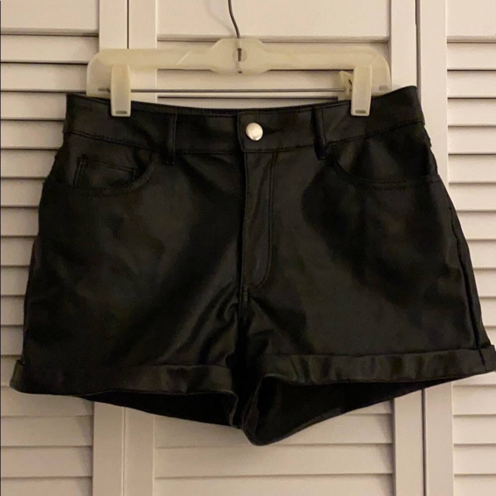 H&M Faux Leather Shorts